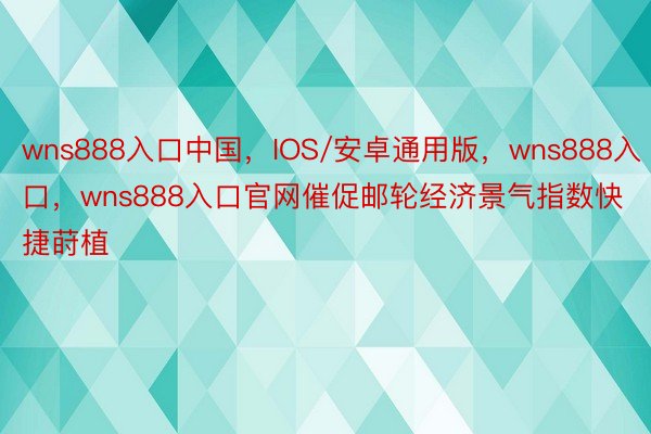 wns888入口中国，IOS/安卓通用版，wns888入口，wns888入口官网催促邮轮经济景气指数快捷莳植