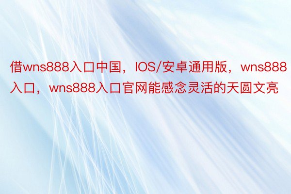 借wns888入口中国，IOS/安卓通用版，wns888入口，wns888入口官网能感念灵活的天圆文亮