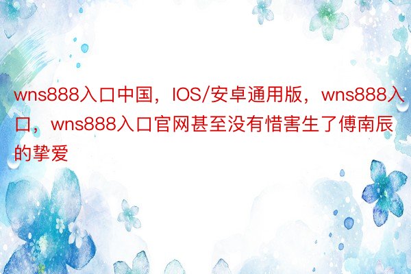 wns888入口中国，IOS/安卓通用版，wns888入口，wns888入口官网甚至没有惜害生了傅南辰的挚爱
