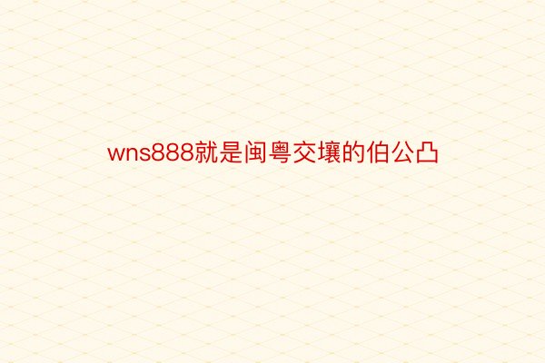 wns888就是闽粤交壤的伯公凸