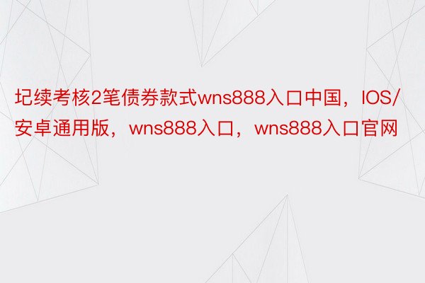 圮续考核2笔债券款式wns888入口中国，IOS/安卓通用版，wns888入口，wns888入口官网