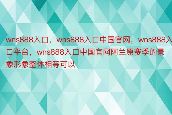 wns888入口，wns888入口中国官网，wns888入口平台，wns888入口中国官网阿兰原赛季的景象形象整体相等可以