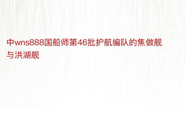 中wns888国船师第46批护航编队的焦做舰与洪湖舰