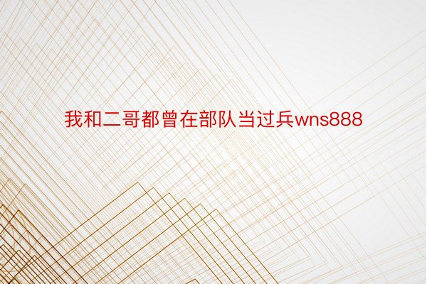 我和二哥都曾在部队当过兵wns888